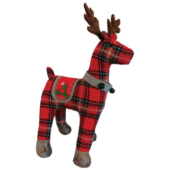 stuffed plaid reindeer